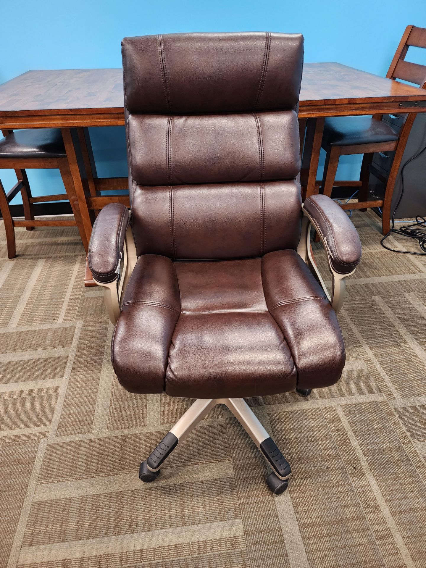 Brown Rolling Office Chair with Arms
