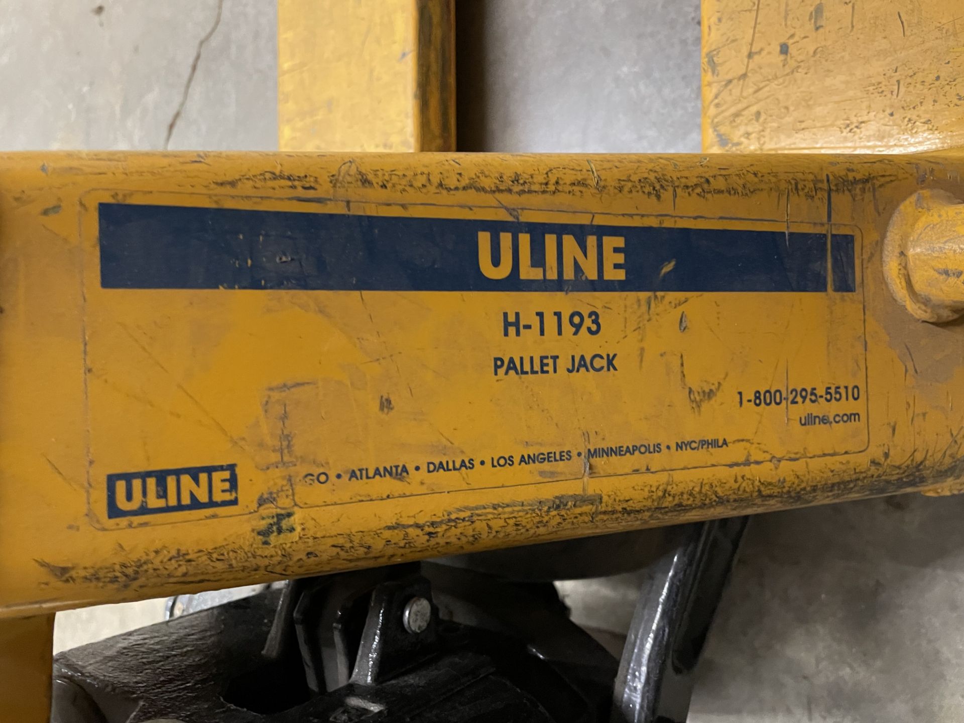 Uline Model H-1193 Narrow Fork Pallet Jack, 5,500 Lb. Capacity - Image 3 of 3