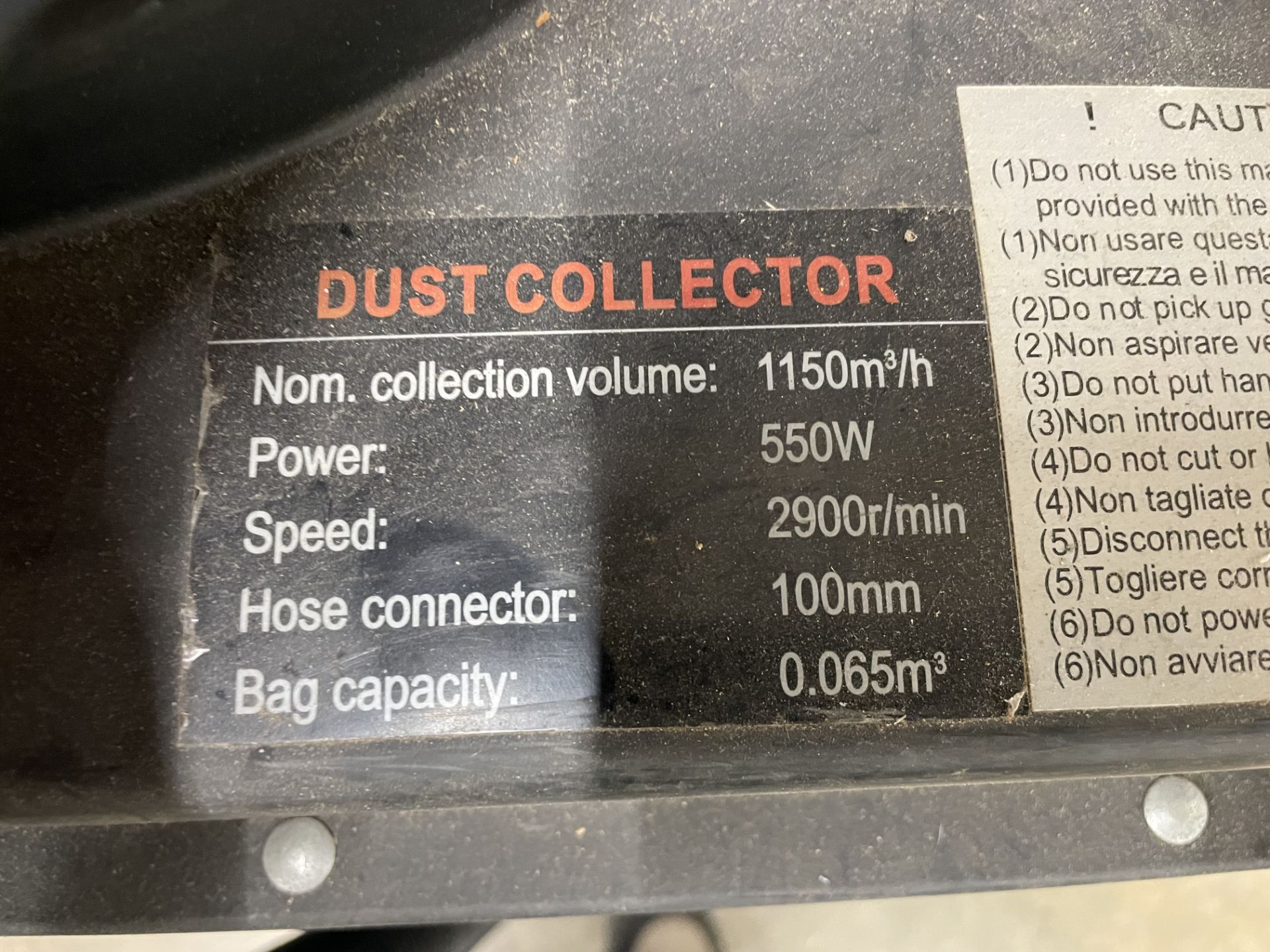 Dust Collector, Cart Mounted w/Powertec Bags - NOTE: BROKEN WHEEL - Image 2 of 5