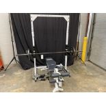 Body Solid Weight Rack w/Barbell & Bench w/Leg Ext/Curl