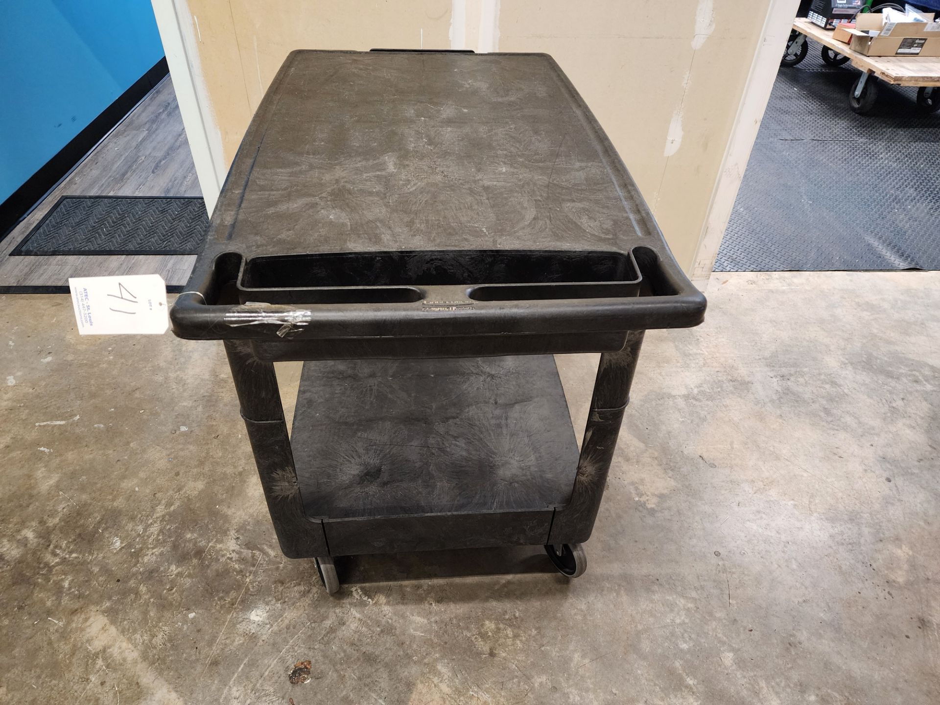 Black Rubbermaid Utility Cart, 2-Tier, 25"x36" - Image 2 of 4