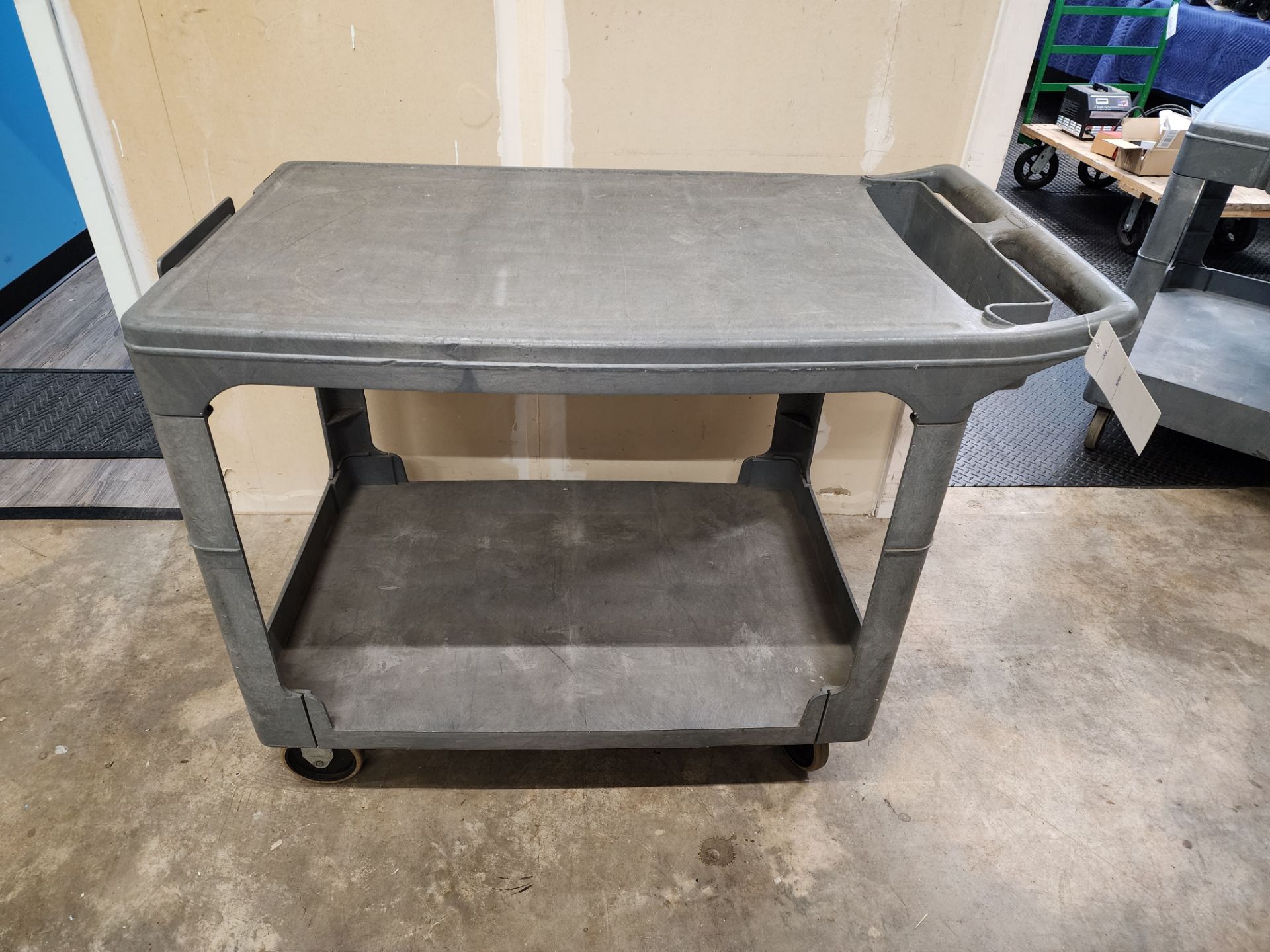 Gray Rubbermaid Utility Cart, 2-Tier, 25"x36"