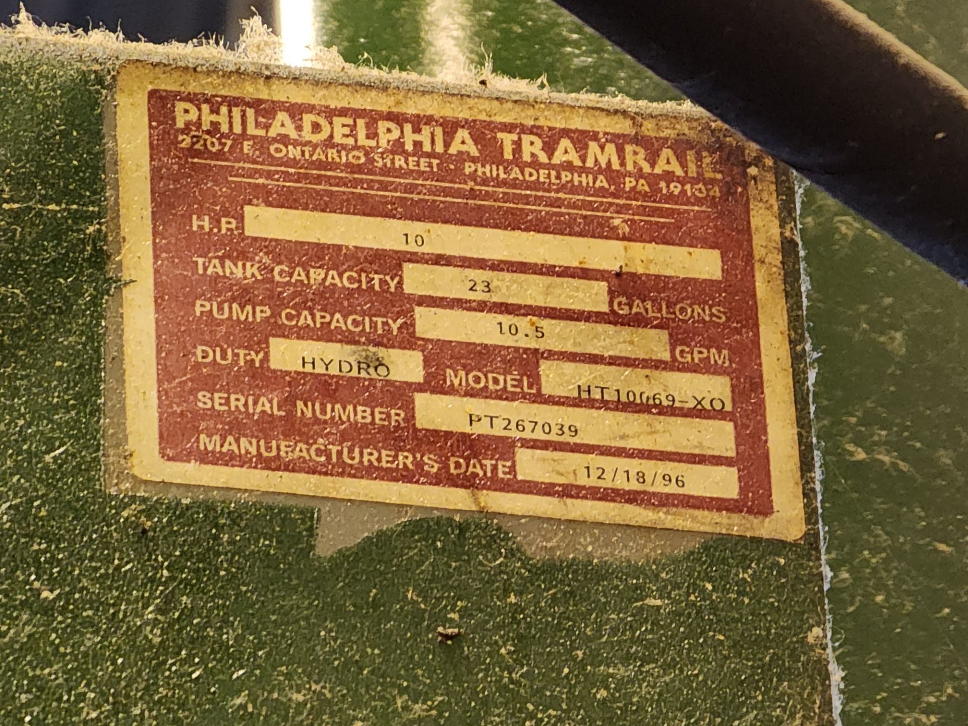 Philadelphia Tramrail Vertical Cardboard Baler, S/N 9656172 - Image 10 of 10