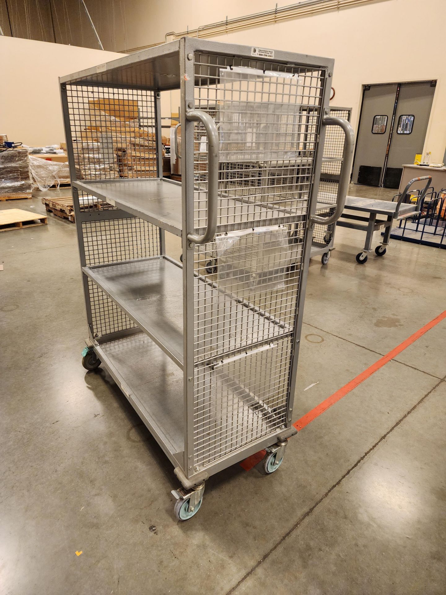 3-Tier Rolling Caged Cart - Image 2 of 3