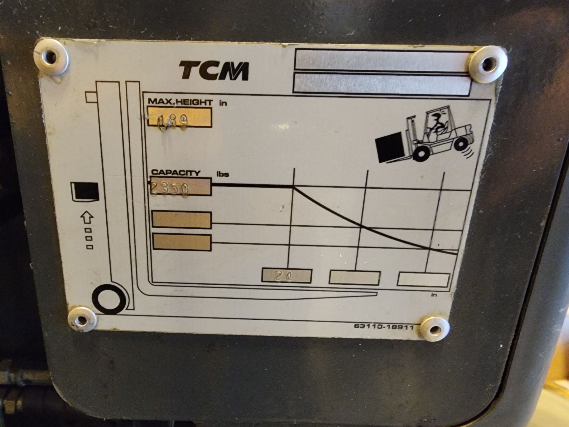 TCM Model FCG15-3L Forklift, LP Fueled, 3,000 Lb. Capacity (REMOVAL DELAYED UNTIL 6/14) - Bild 8 aus 9