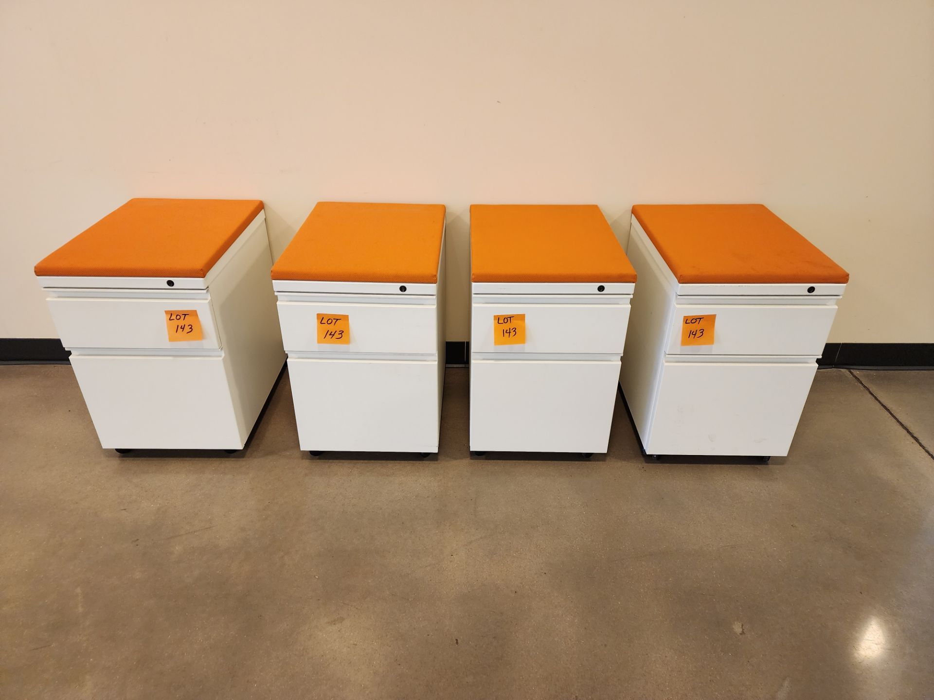 Lot of (4) Cushion Top Rolling File/Drawer Caddies - Image 2 of 3