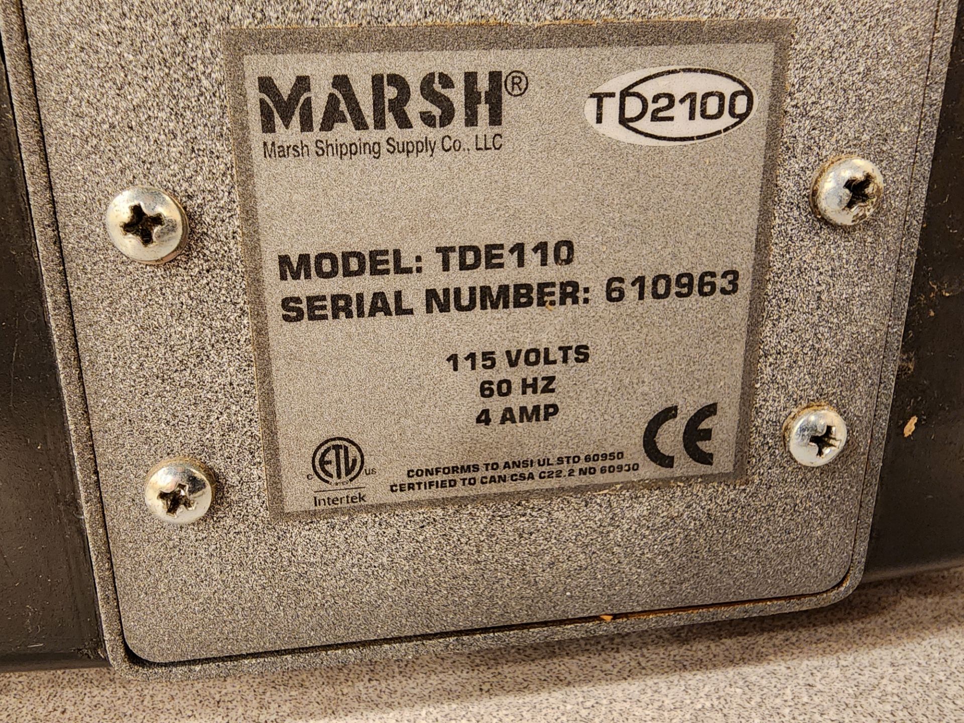 Lot of (2) Marsh TD2100 Tape Dispensers - Image 3 of 4