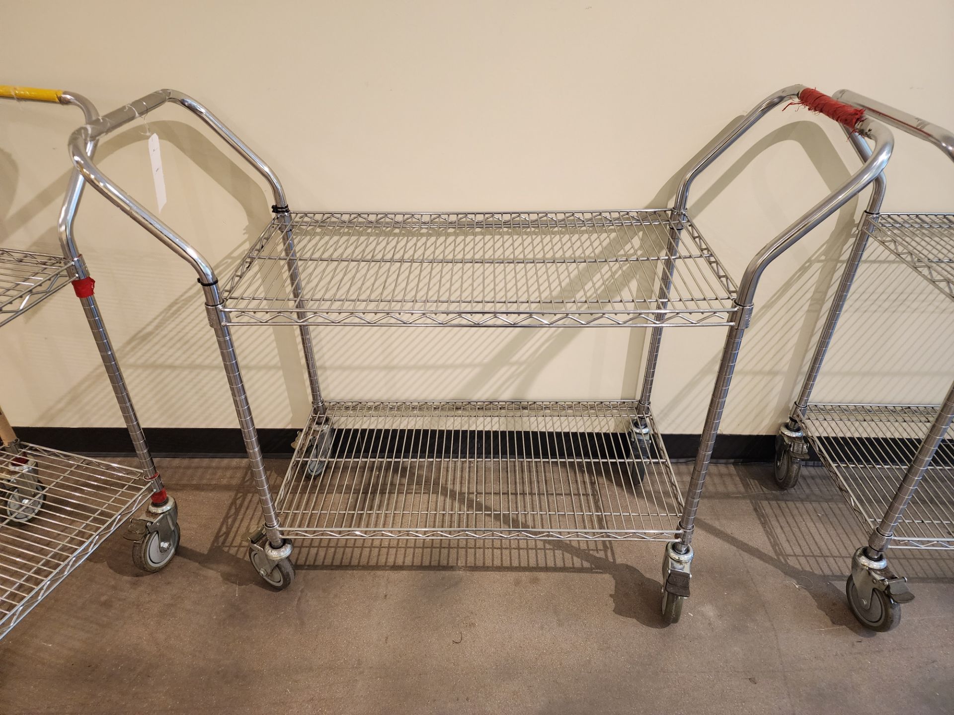 Lot of (5) U-Line 2-Tier Rolling Wire Carts - Image 3 of 6