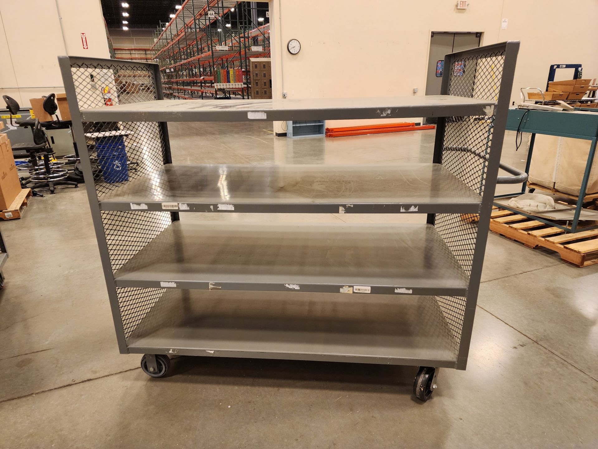 4-Tier Rolling Caged Cart