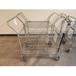 Lot of (2) U-Line 2-Tier Rolling Wire Carts
