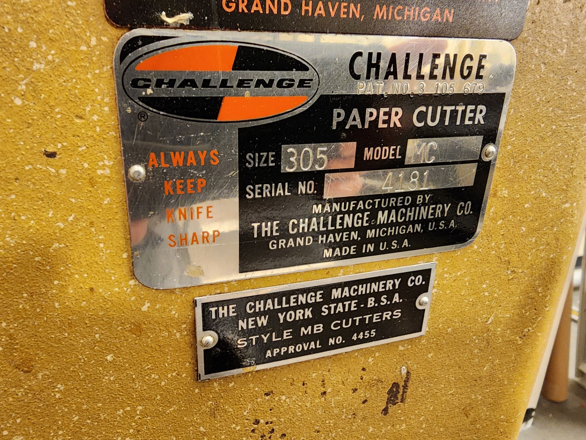 Challenge Model MC Paper Cutter, Size 305, S/N 4181; w/Extra Blades - Image 8 of 9