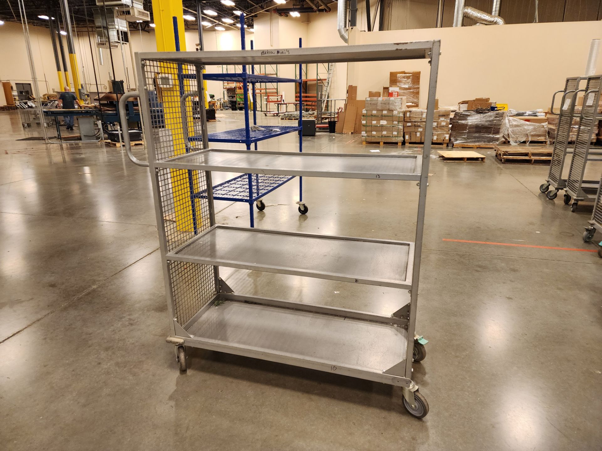 3-Tier Rolling Caged Cart - Image 2 of 3