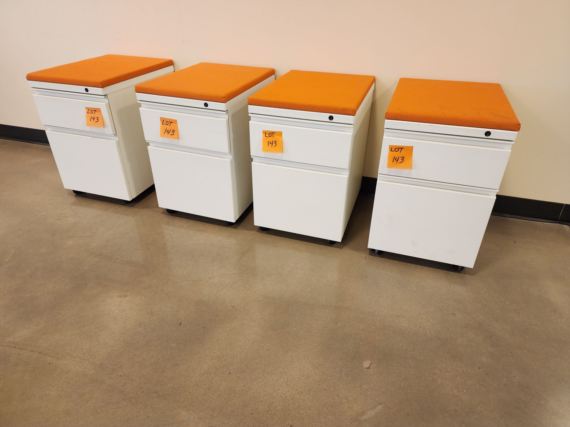 Lot of (4) Cushion Top Rolling File/Drawer Caddies - Image 3 of 3