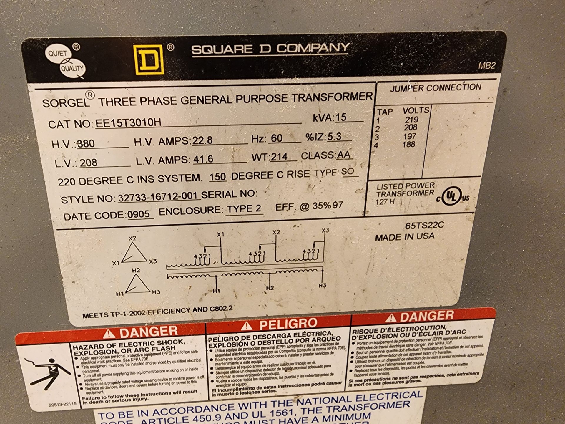 Square D Transformer w/Safety Switch - Image 3 of 9