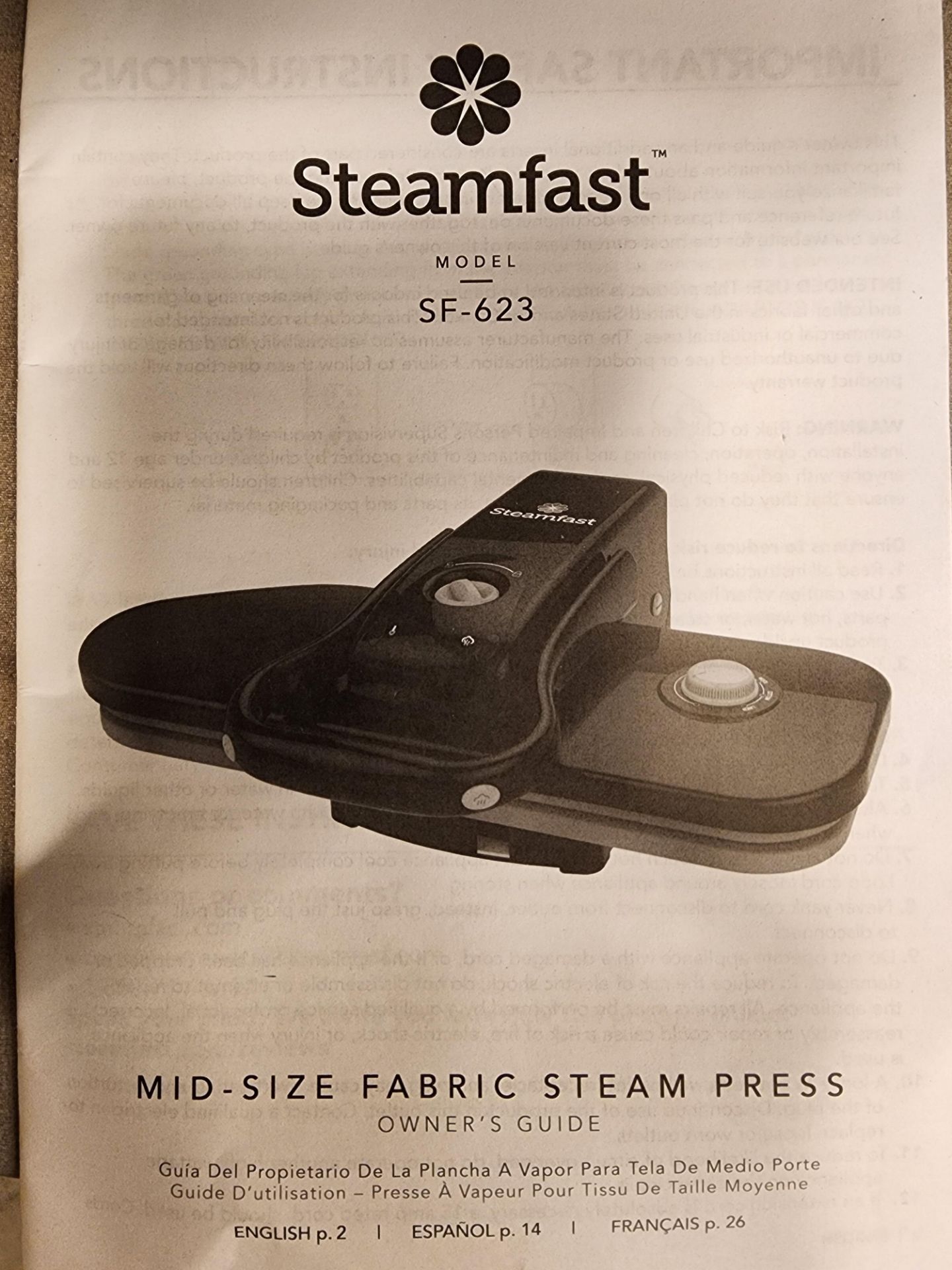 Lot of (2) Streamfast Mid-Size Fabric Steam Presses - Image 4 of 6