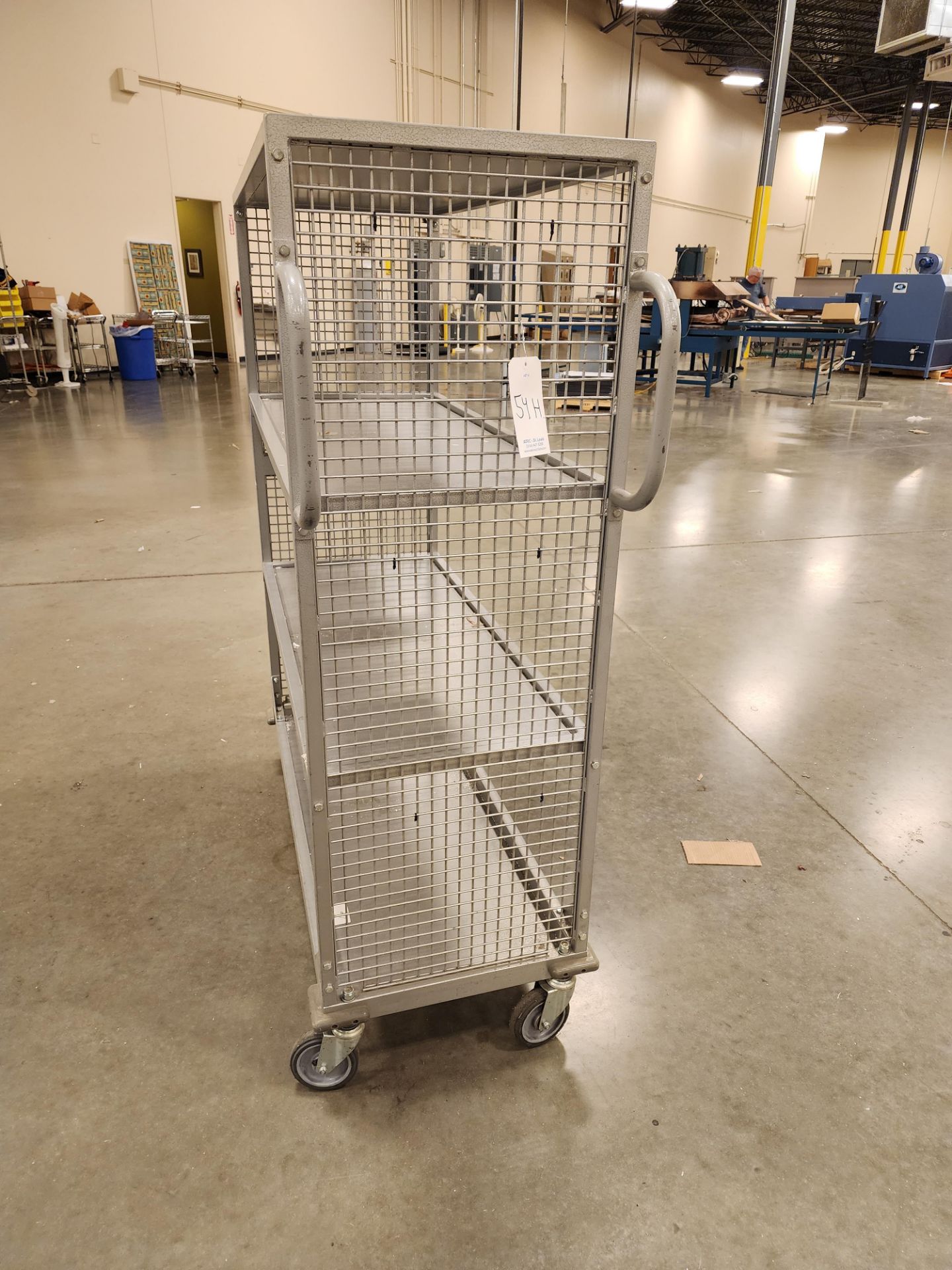 3-Tier Rolling Caged Cart - Image 2 of 3