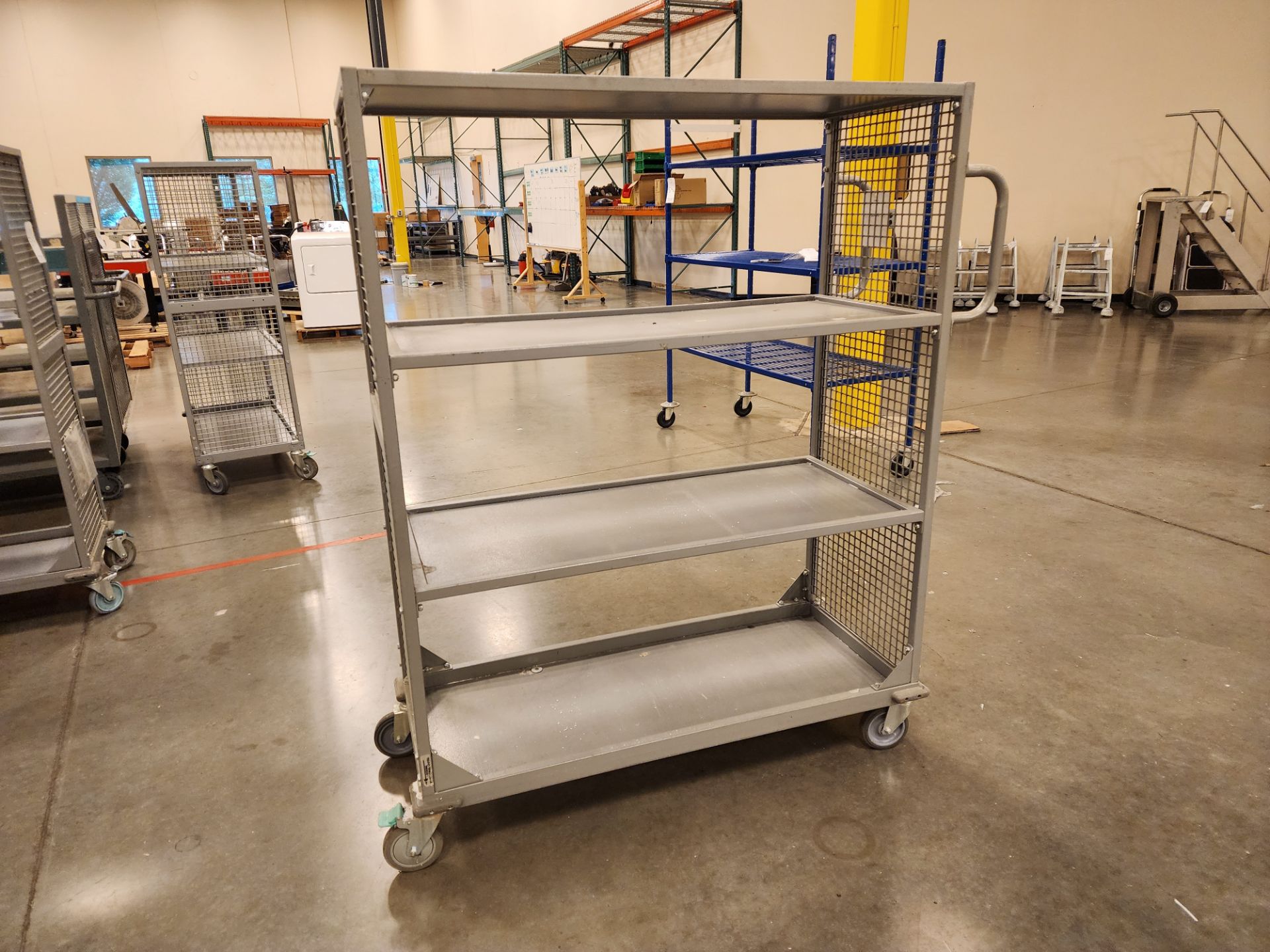 3-Tier Rolling Caged Cart