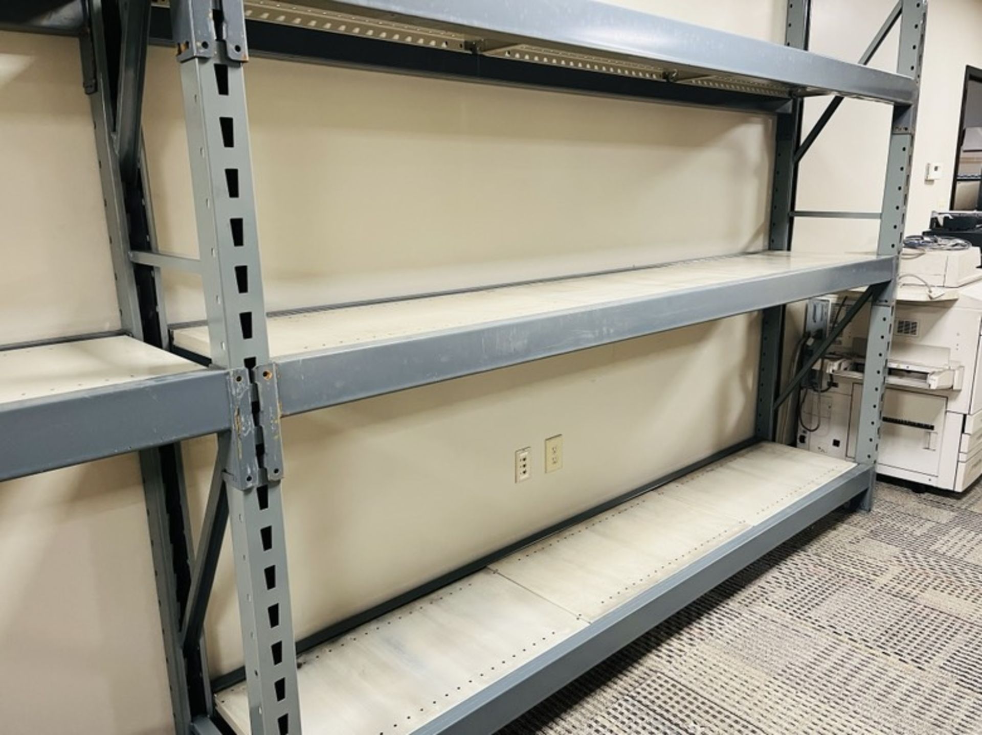 10 SECTION OF RETAIL/MERCHANDISE PALLET RACK SHELVING 8'H X 21.5"D X 108"L WITH 3 SHELVES - Image 4 of 4