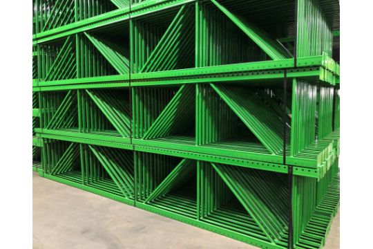 5 BAYS OF 16'H X 34"D X 96"L TEARDROP STYLE PALLET RACKS - Image 1 of 5