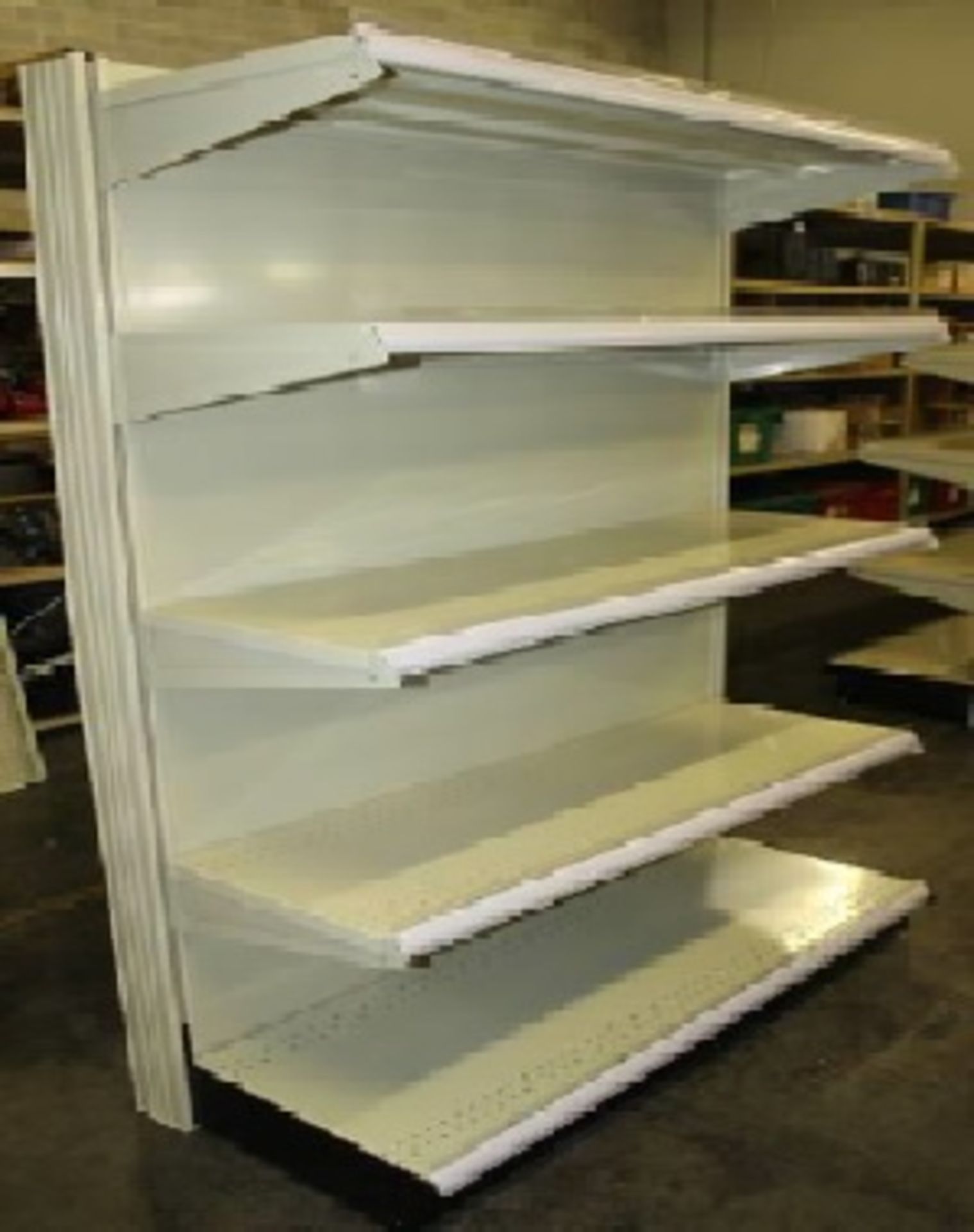 5 SECTIONS OF GONDOLA SHELVING WITH 4 SHELVES LEVEL DOUBLE SIDED - Image 3 of 3