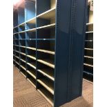 50 SECTIONS OF HALLOWELL H-POST CLOSED BACK SHELVING