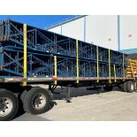 (60X) USED STRUCTURAL UPRIGHT. SIZE 30'H TO 33'H X 36"D, BLUE