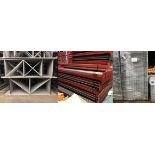 14 BAYS OF 10.5'H X 42"D X 102"L STRUCTURAL STYLE PALLET RACKS