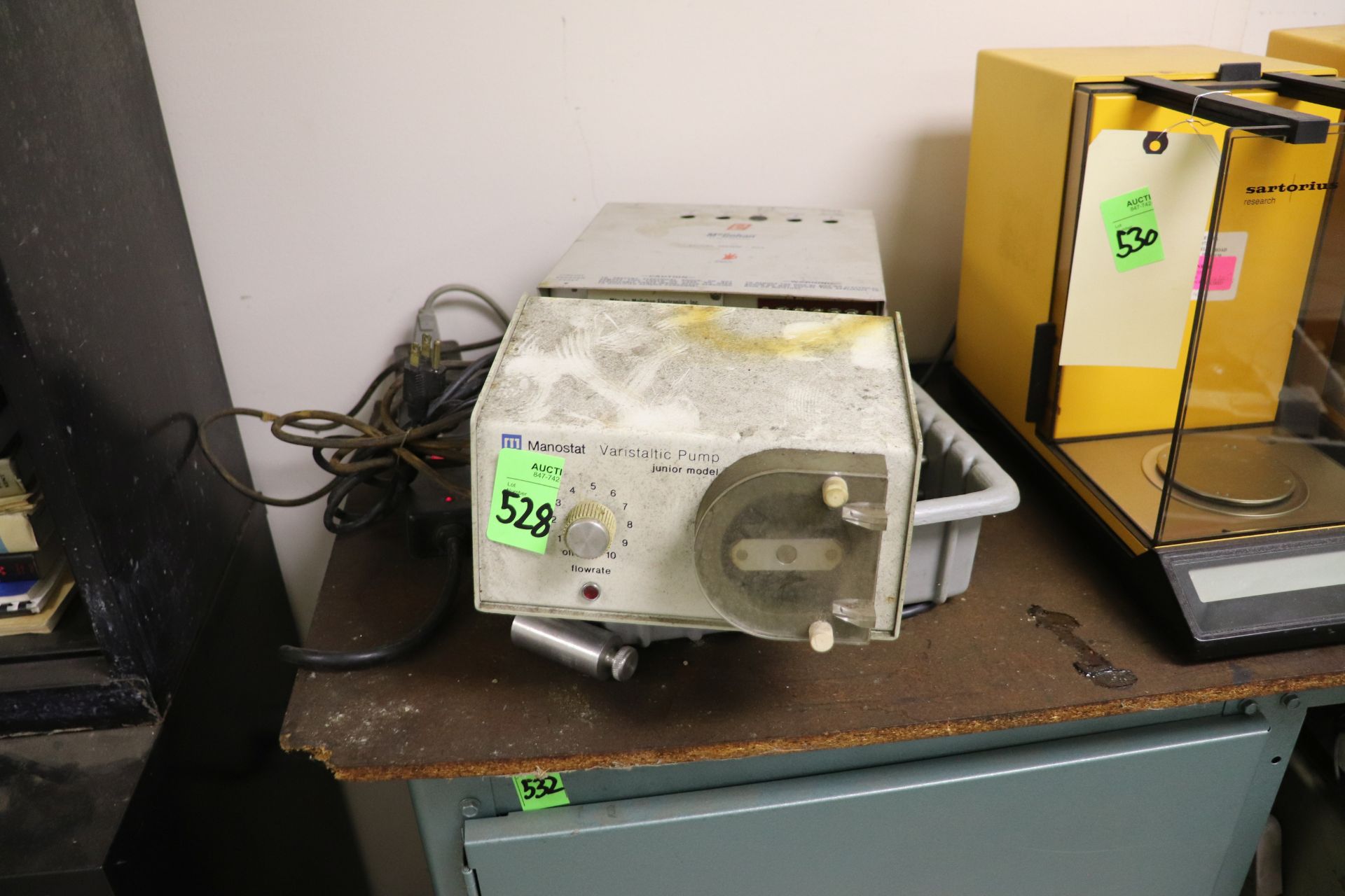 Manostat Varistaltic pump, McGohan model MSWN-203, and a Realistic amplifier, model MPA-20