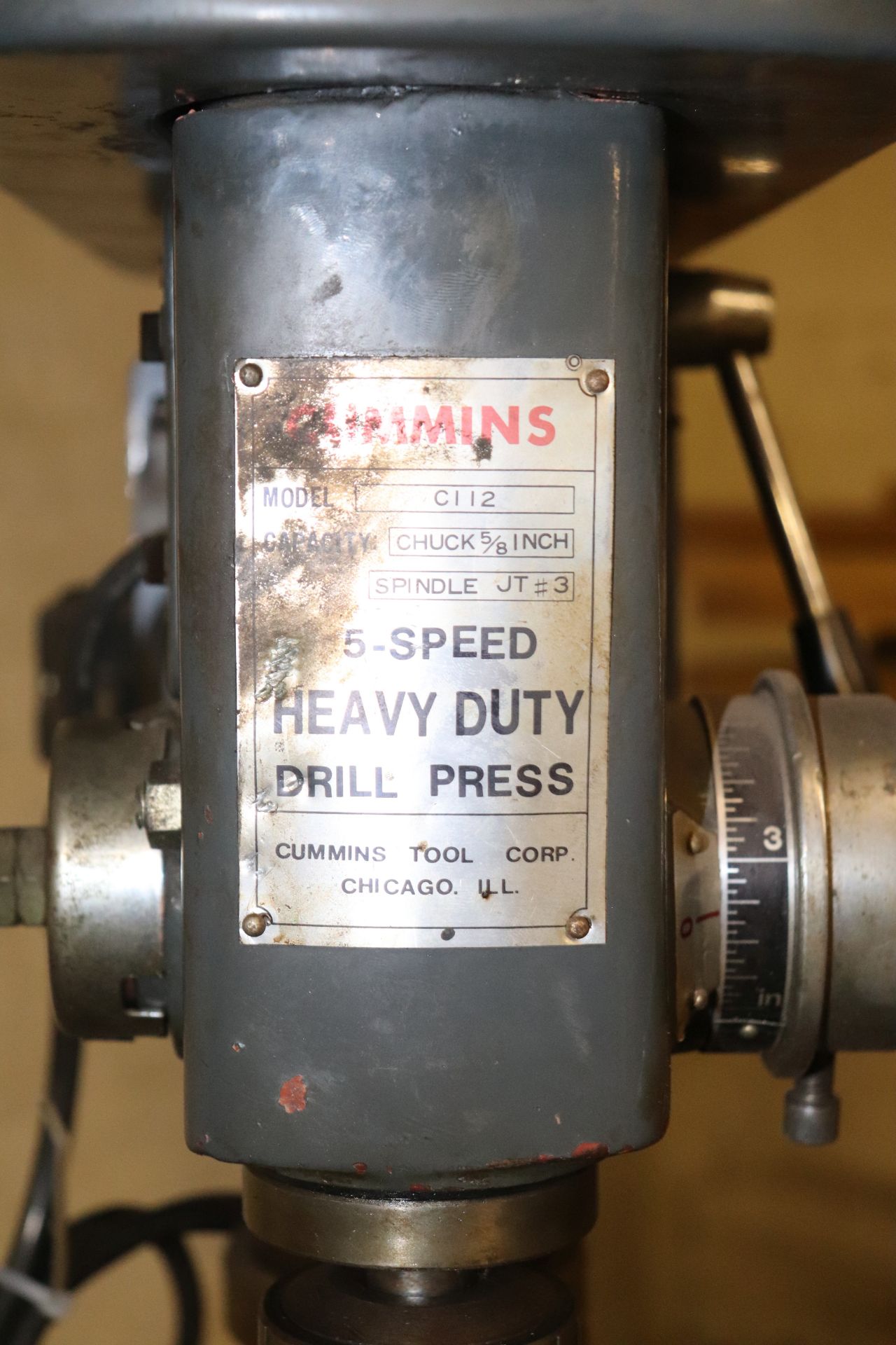 Cummins chuck 5-speed heavy-duty drill press - Image 3 of 3