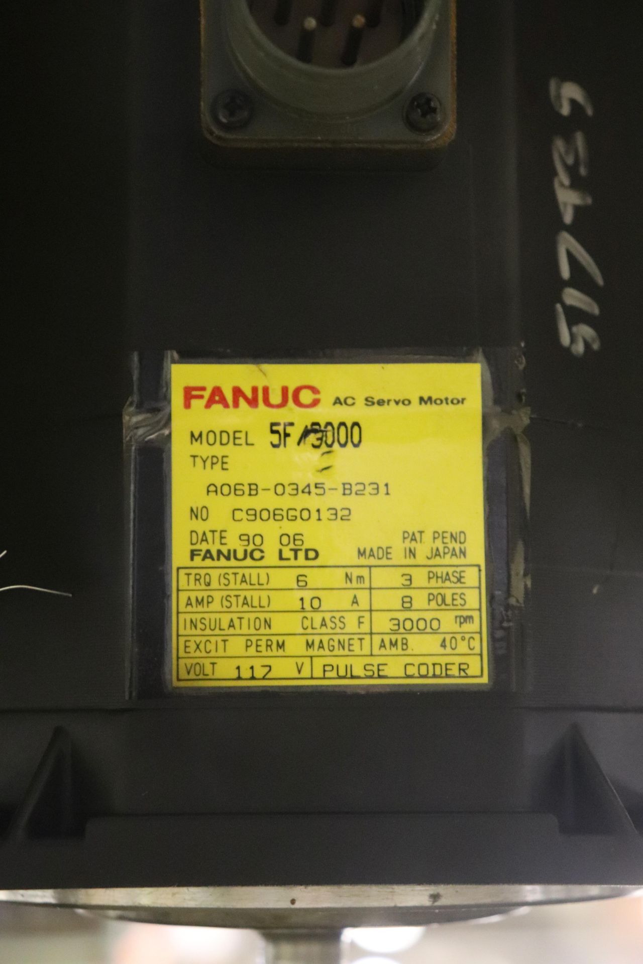 Fanuc AC Servo motor, model 5F/3000 - Image 2 of 2