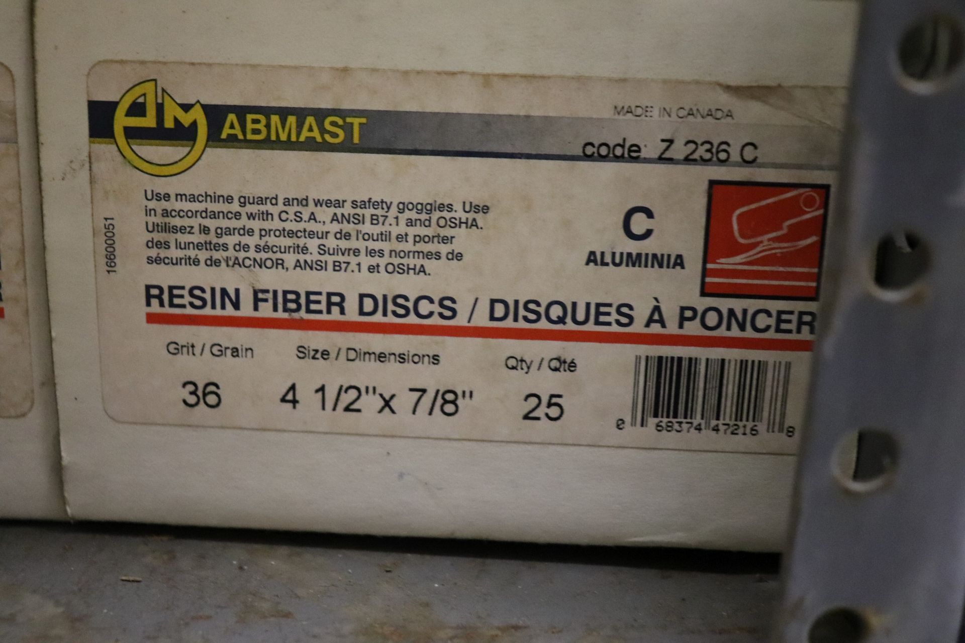 Seven boxes of Resin fiber discs, 4½", 36-grain, 2" Type R Grind Aids circles - Image 2 of 5