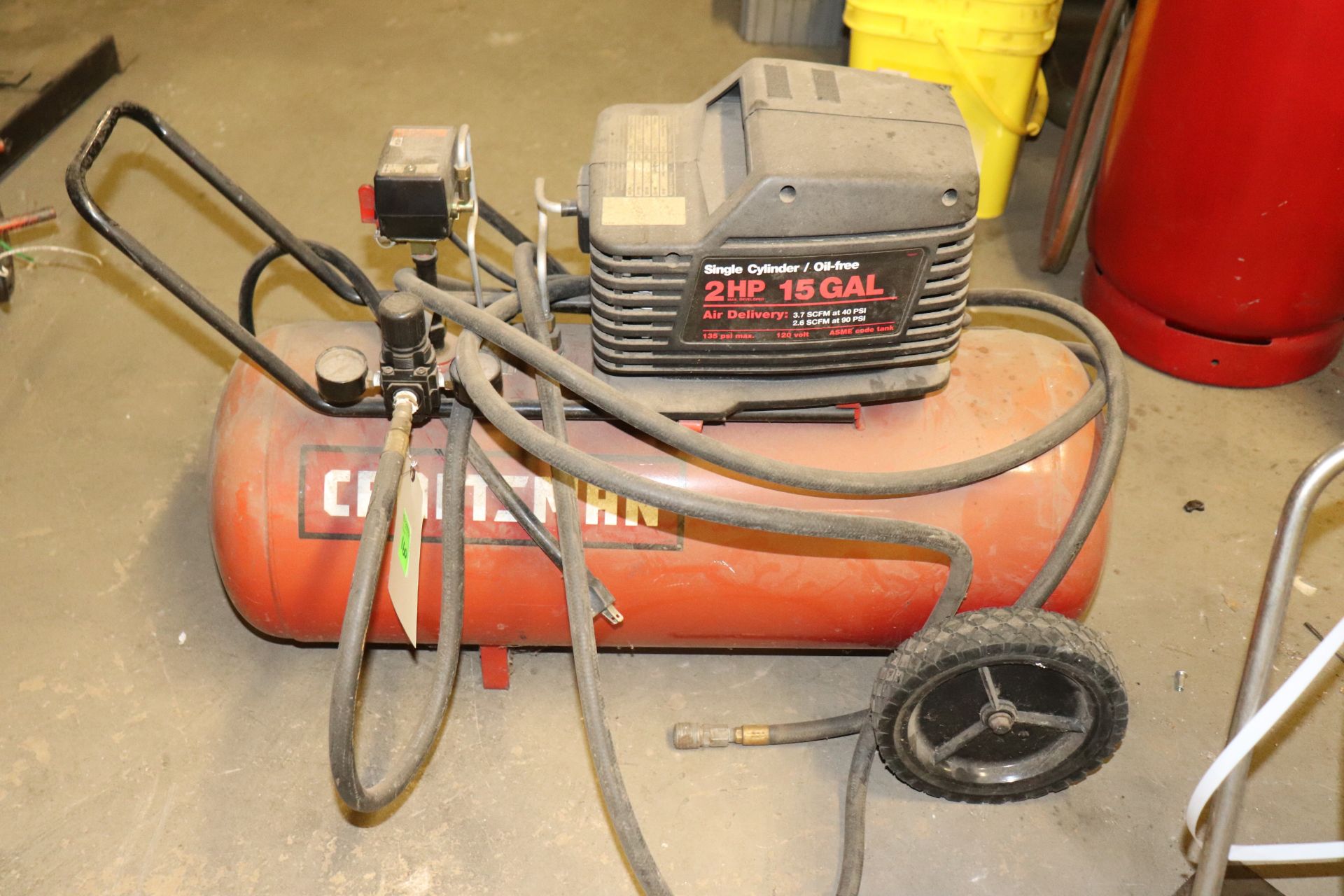 Craftsman 2hp 15-gallon single cylinder compressor