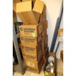 Fourteen boxes of American Electric plastic insulating bushings