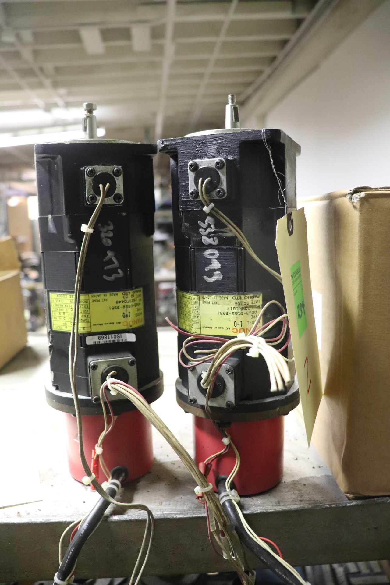 Two Fanuc AC Servo motors, model Alpha M9/3000