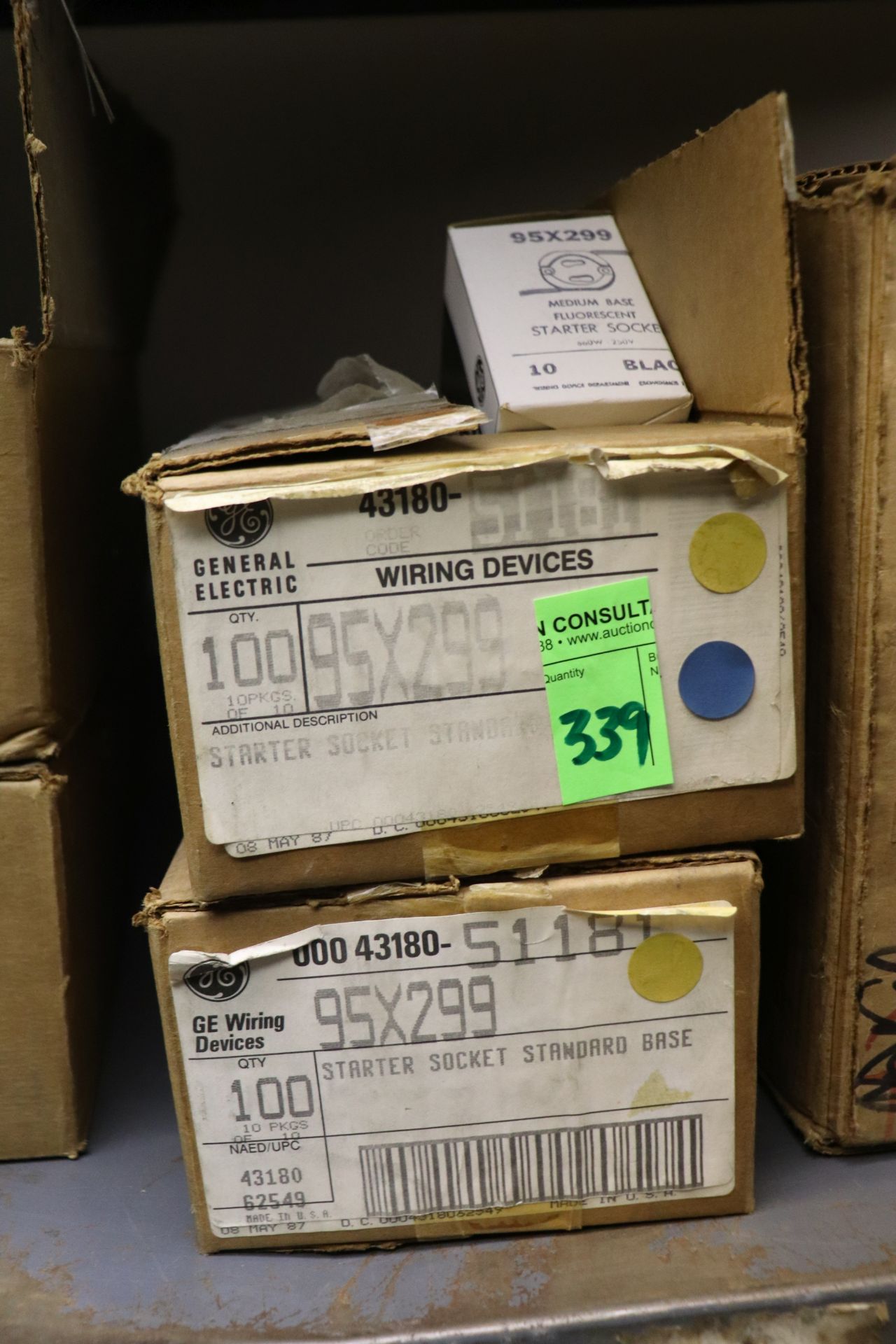 General Electric wiring devices, model 95X299, two boxes of approximately 100 each