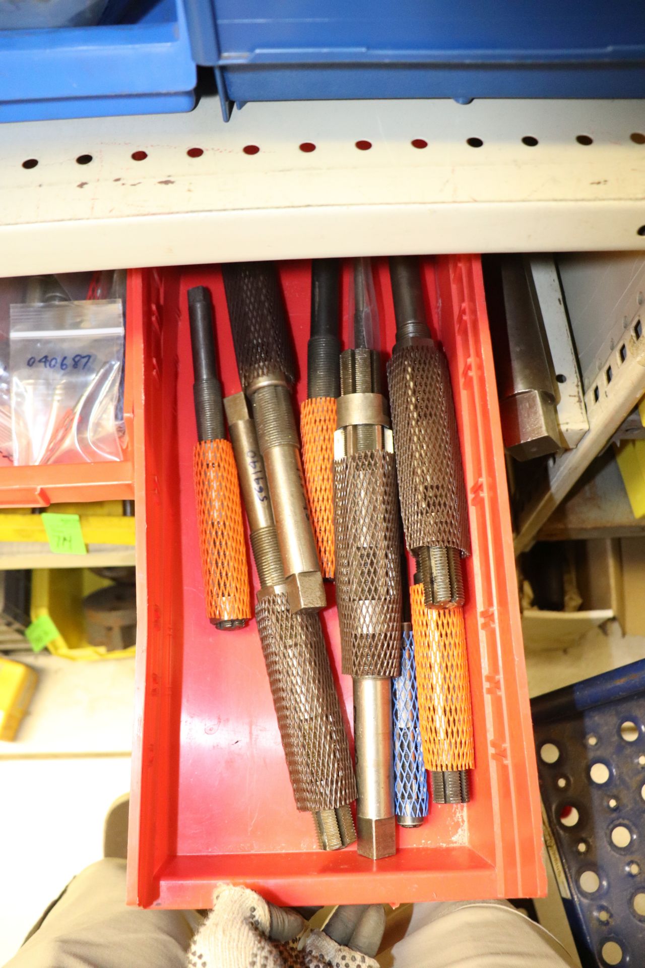 One shelf of end mills and reamers - Image 2 of 6