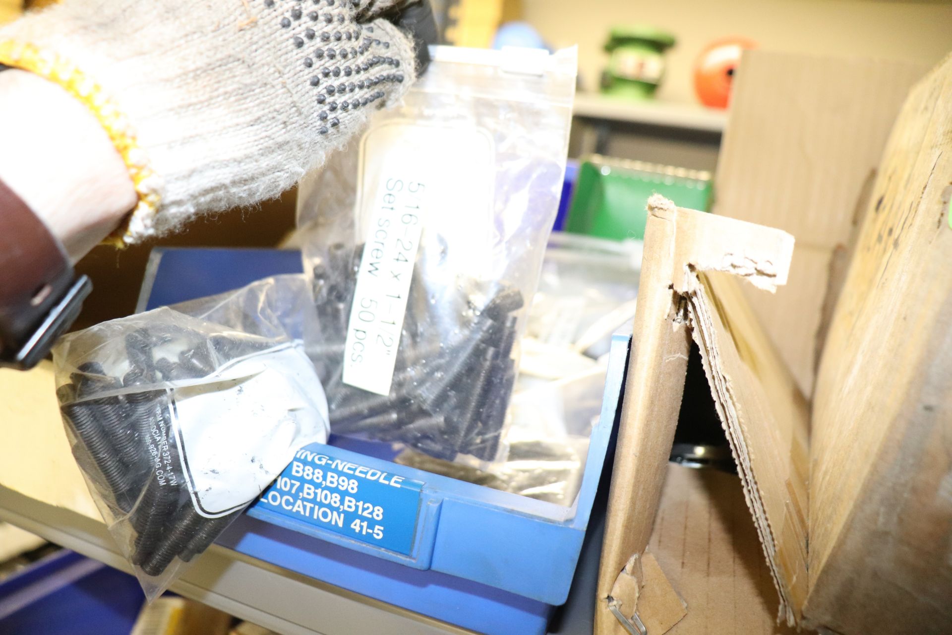 One shelf of miscellaneous including hardware, grease guns, adhesive applicator - Image 3 of 4