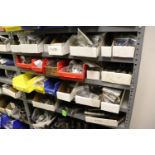 Four shelves of turning heads, tool holders, collets, everything pictured