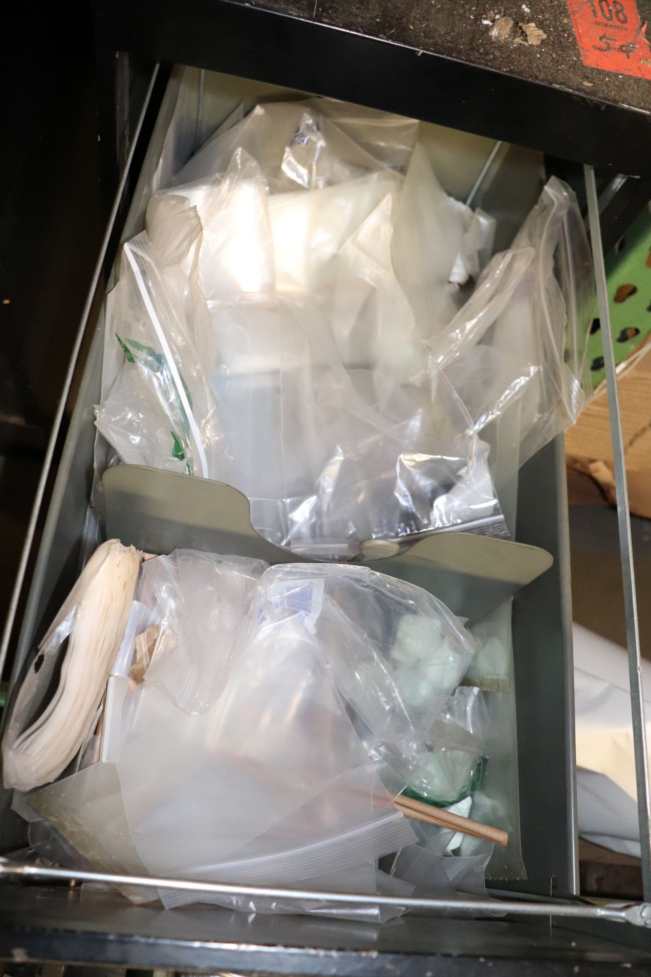 Two-drawer filing cabinet with contents of plastic bags - Image 2 of 3