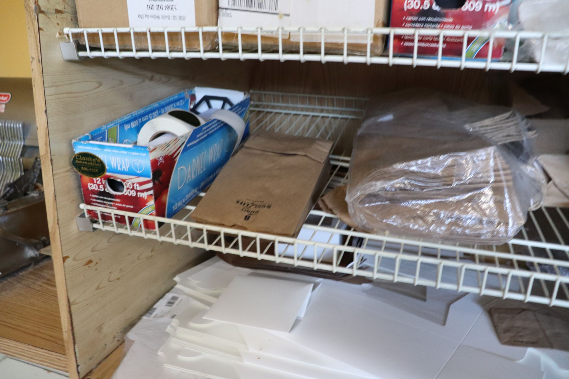 content Of shelves including to go boxes grocery bags and other miscellaneous - Image 6 of 9