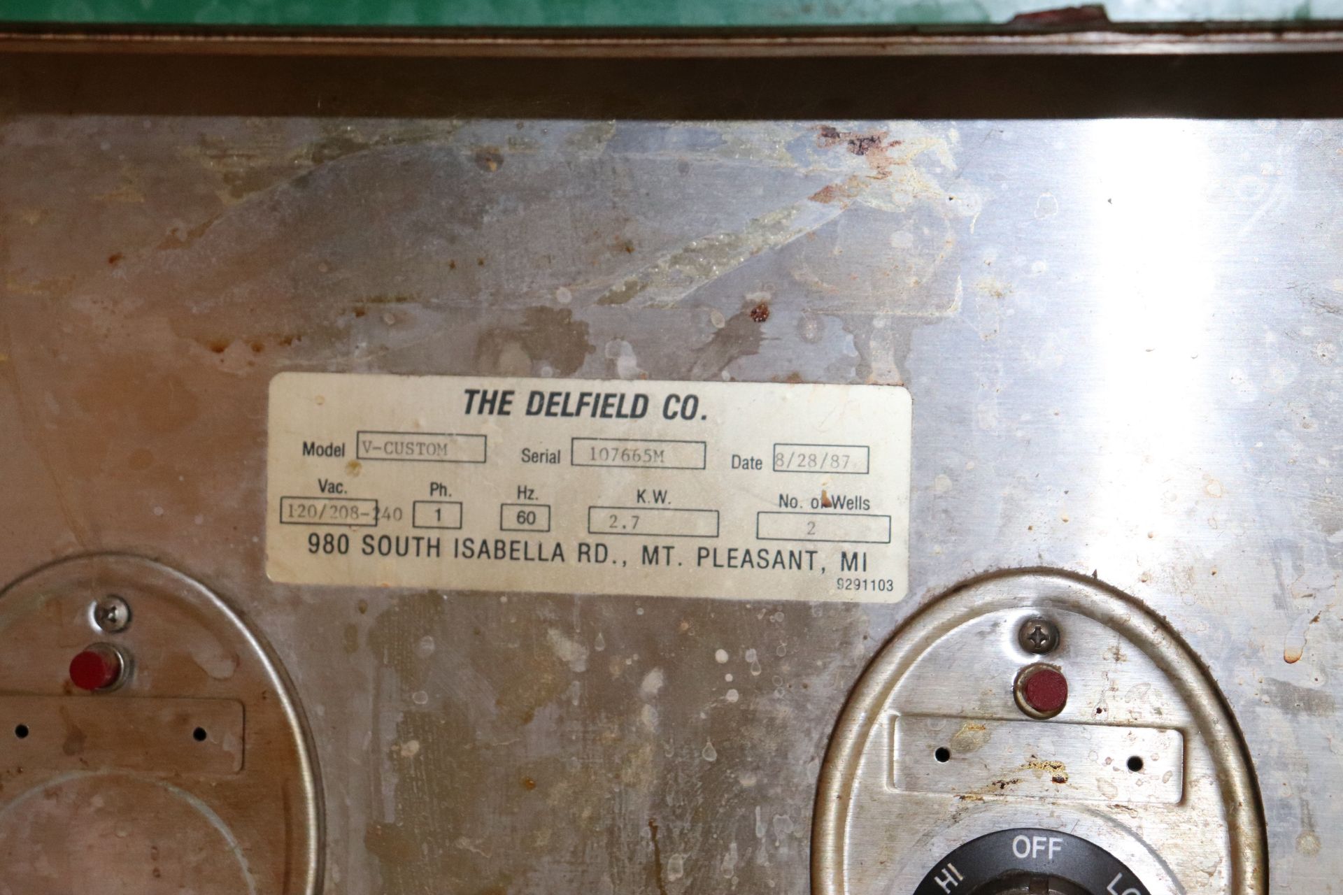 The Delfield Co. Two bay food warming station with sneeze guard Model V_custom serial 107665 M - Image 6 of 6