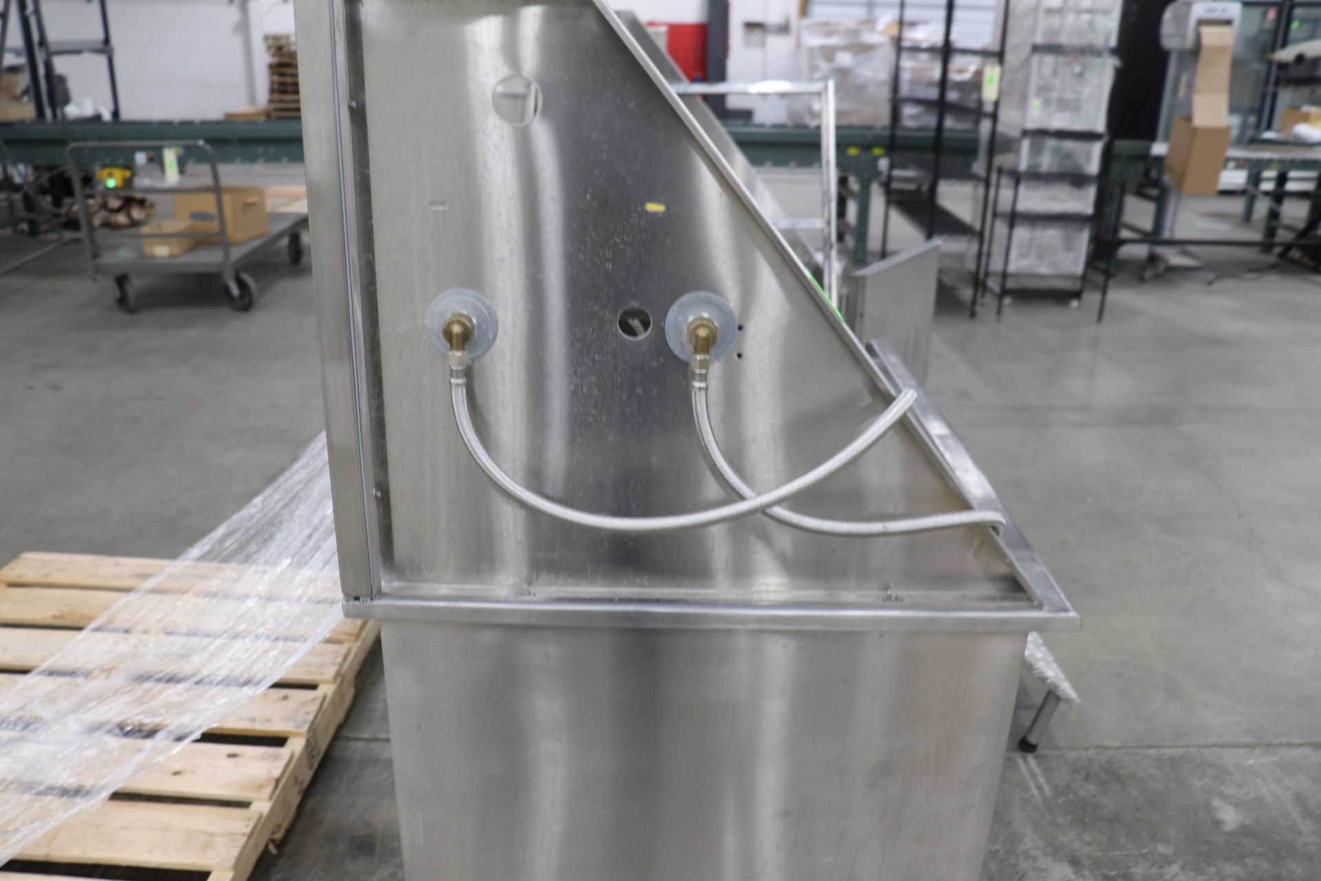 Stainless steel dog wash station with bather box soap mixer, everything pictured, height 58", width - Image 4 of 12