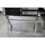 Decorative table with metal frame, 33" x 22" x 30"