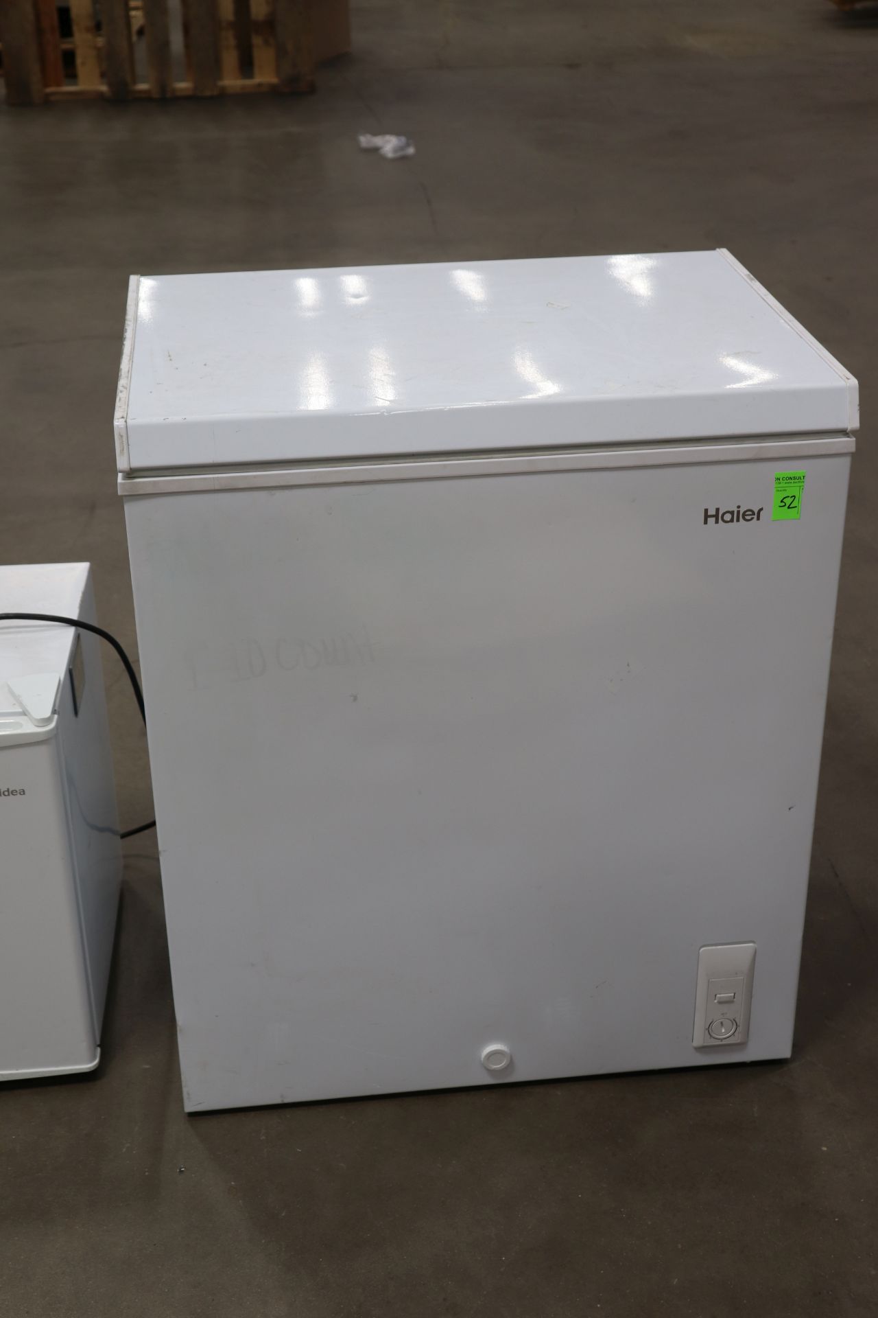 Haier Chest Freezer, 5 cubit foot capacity, Model HF50CM23NW, Serial B30FMDE5600BQG9T0366, 28" x 22