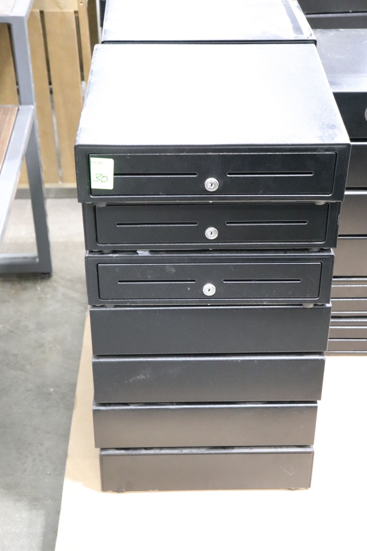 Seven cash drawers