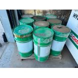 (9) Barrels of Castrol Pyroplex Blue 2 Grease and (2) Grease Pumps