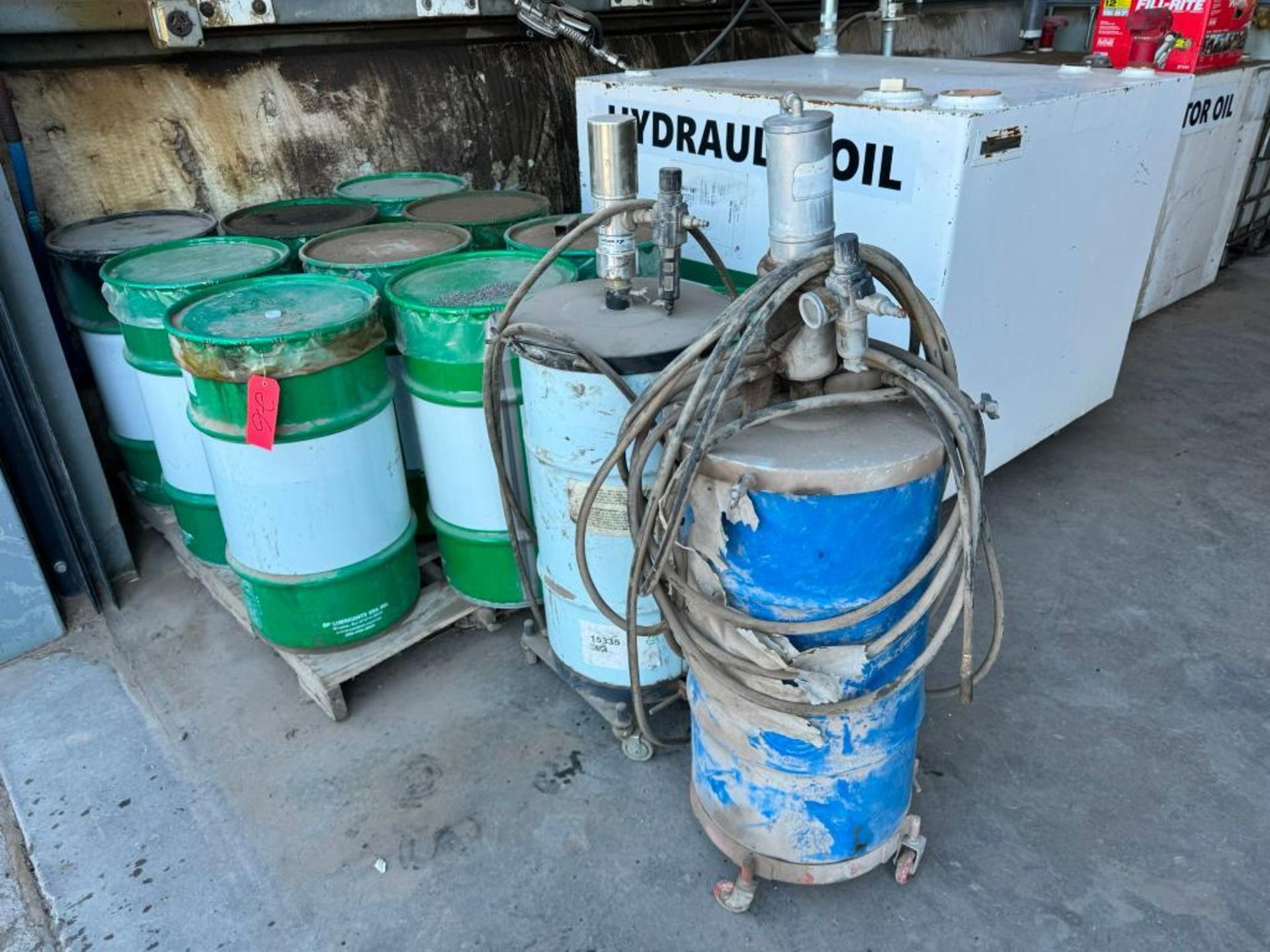 (9) Barrels of Castrol Pyroplex Blue 2 Grease and (2) Grease Pumps - Image 7 of 7