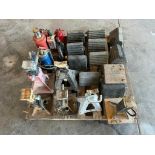 Pallet of Hydraulic Jacks, Jack Stands, and Wheel Chocks