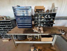 Work Bench and Tool Cabinet with Contents
