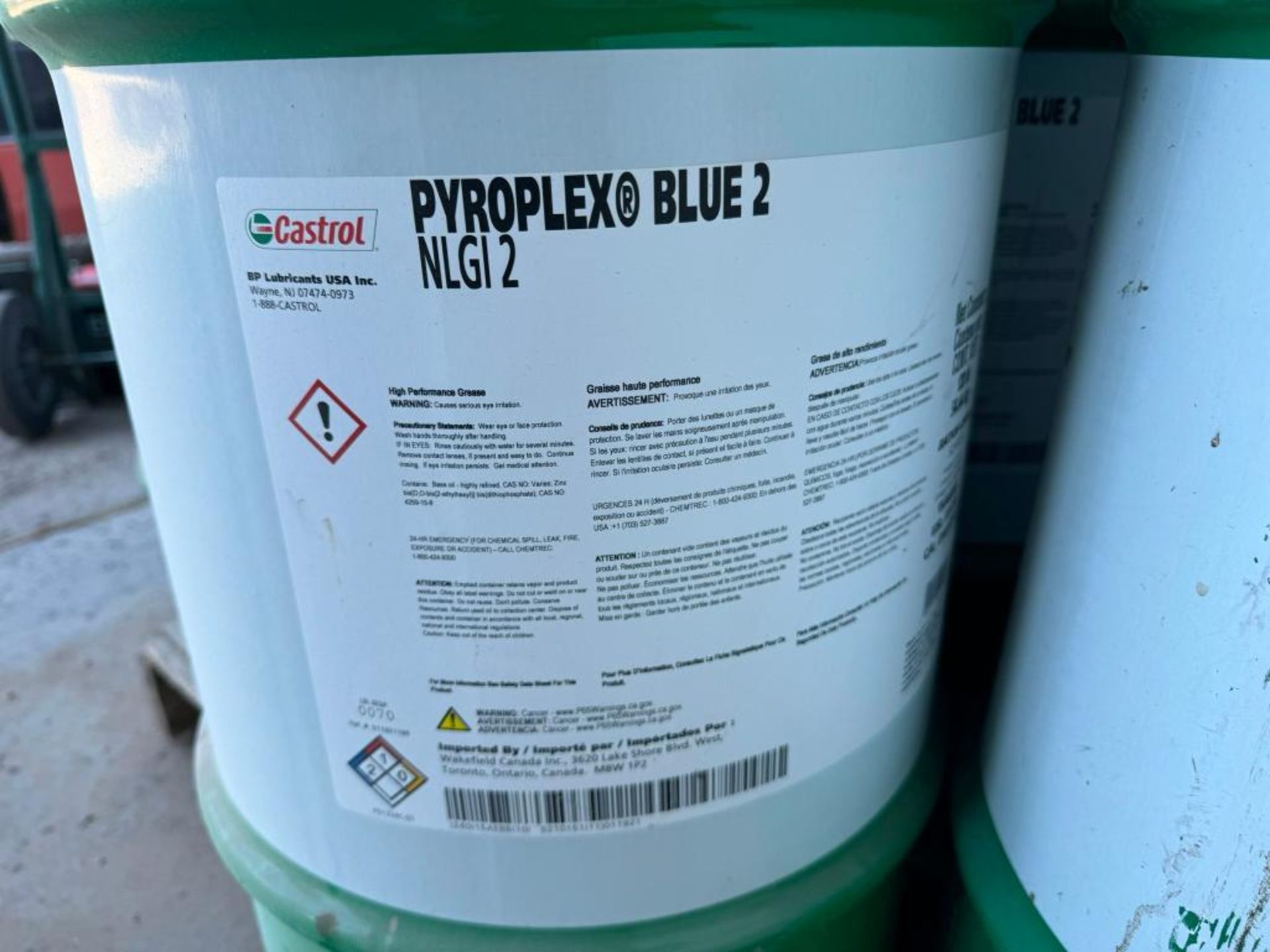 (9) Barrels of Castrol Pyroplex Blue 2 Grease and (2) Grease Pumps - Image 2 of 7